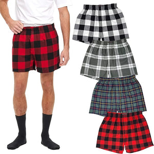 Men's Cotton Flannel Super-Soft Woven Boxer Shorts