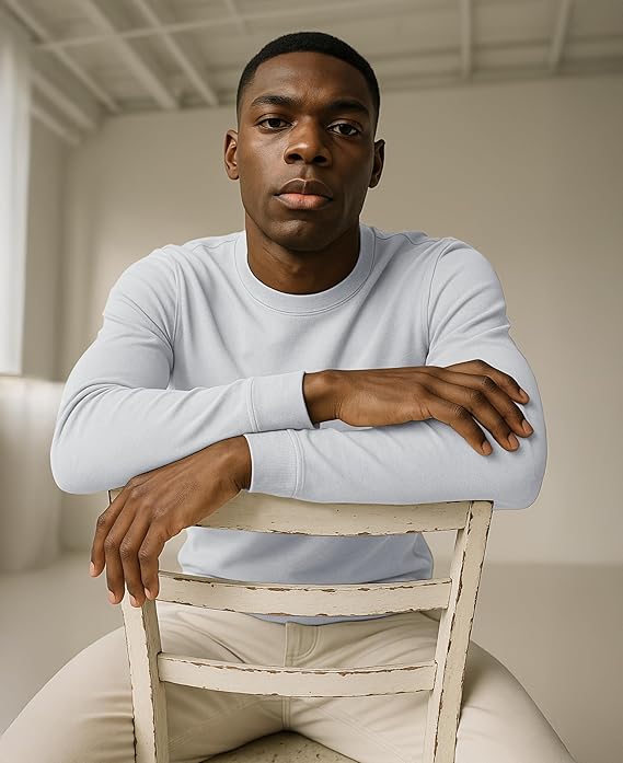 Men's Midweight Cotton Long-Sleeve Crewneck