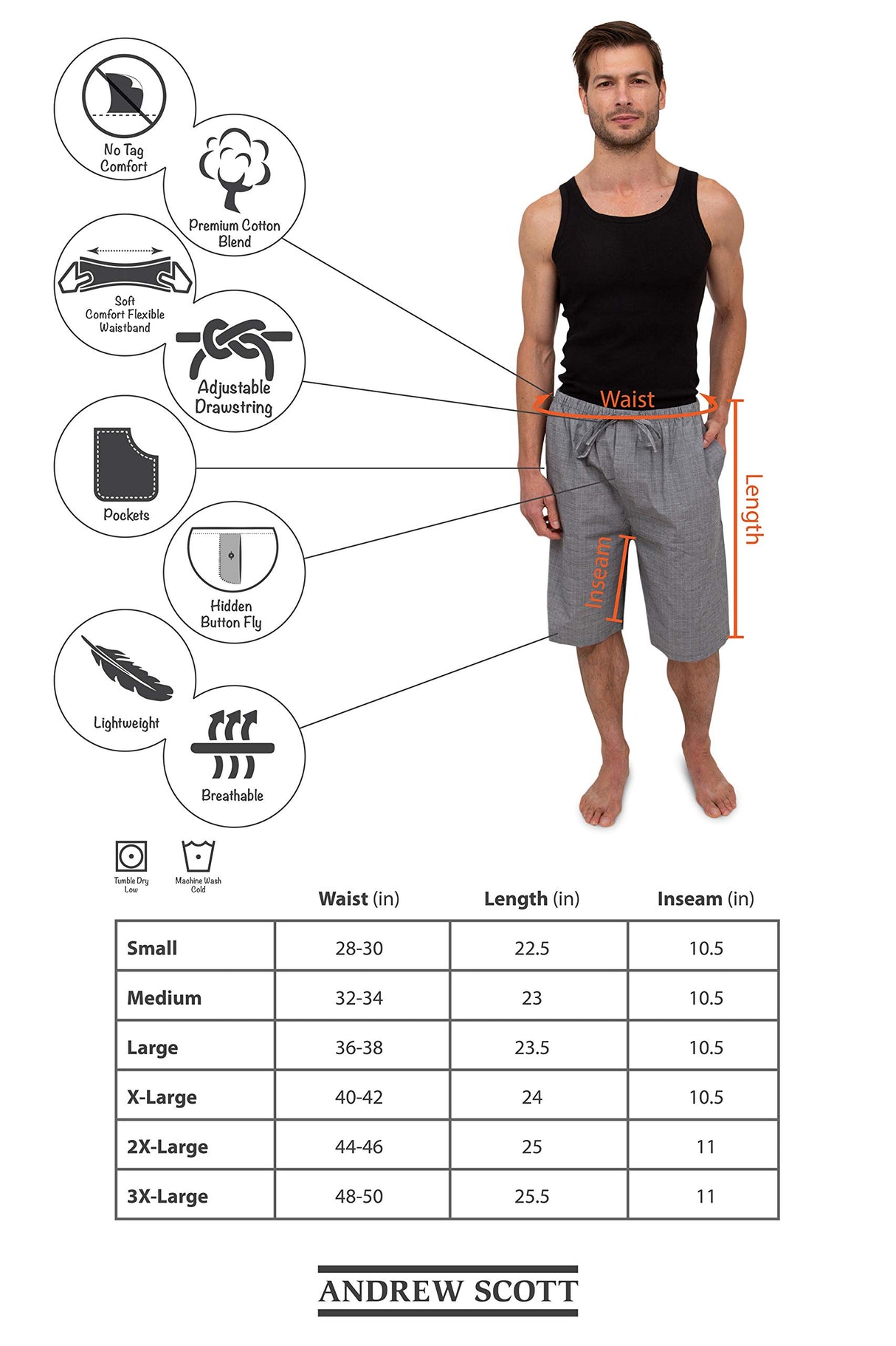 Men's Soft Poplin Woven Pajama & Sleep Jam Cargo Short Lounge Pants