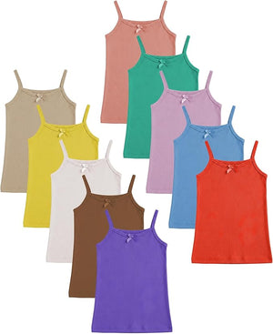 Girls' 100% Cotton Cami Tanks
