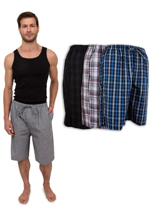 Men's Soft Poplin Woven Pajama & Sleep Jam Cargo Short Lounge Pants