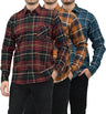 Men's Button Down Regular Fit Long Sleeve Plaid Flannel Casual Shirts