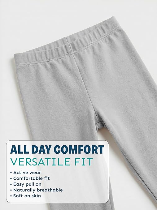 Toddler / Little Kids Unisex Cotton Stretch Snug Fitting Long Pant Leggings