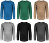 Boys Long Sleeve Cotton Base Layer Stretch Performace Tops