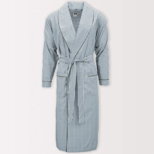 Men's Premium Cotton Blend Woven Lightweight Long Sleep Robe/Bathrobe (2 Pack)