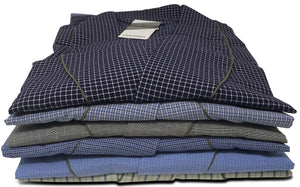 Men's Premium Cotton Blend Woven Lightweight Long Sleep Robe/Bathrobe (2 Pack)