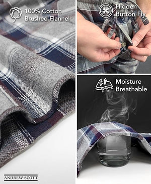 Men's Cotton Super Soft Flannel Plaid Pajama Pants