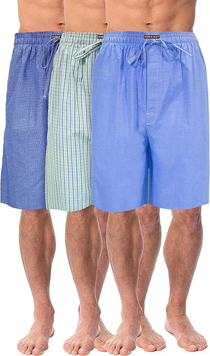 Men's Soft Poplin Woven Pajama & Sleep Jam Cargo Short Lounge Pants