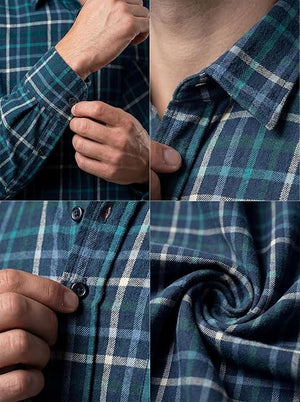 Men's Button Down Regular Fit Long Sleeve Plaid Flannel Casual Shirts