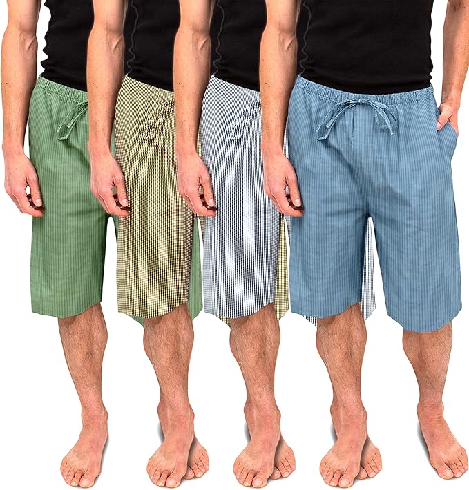 Men's Soft Poplin Woven Pajama & Sleep Jam Cargo Short Lounge Pants