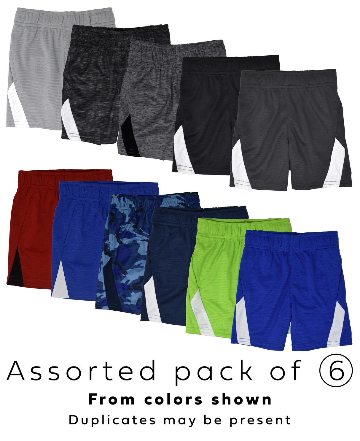 Boys Active Performance & Mesh Style Basketball Sport Shorts