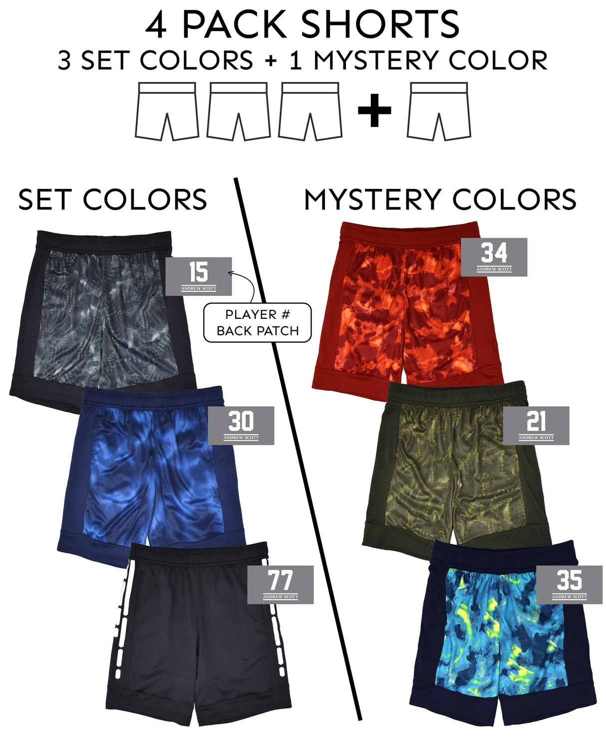 Boys Active Performance & Mesh Style Basketball Sport Shorts