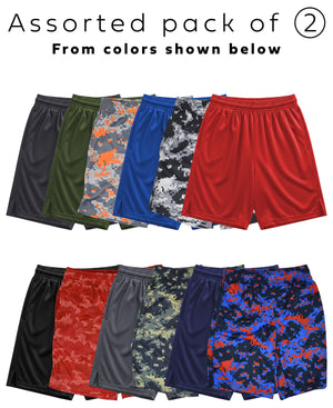 Boys Active Performance & Mesh Style Basketball Sport Shorts