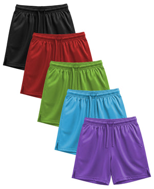 Boys Active Performance & Mesh Style Basketball Sport Shorts