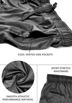 Boys Active Performance & Mesh Style Basketball Sport Shorts