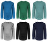 Boys Long Sleeve Cotton Base Layer Stretch Performace Tops