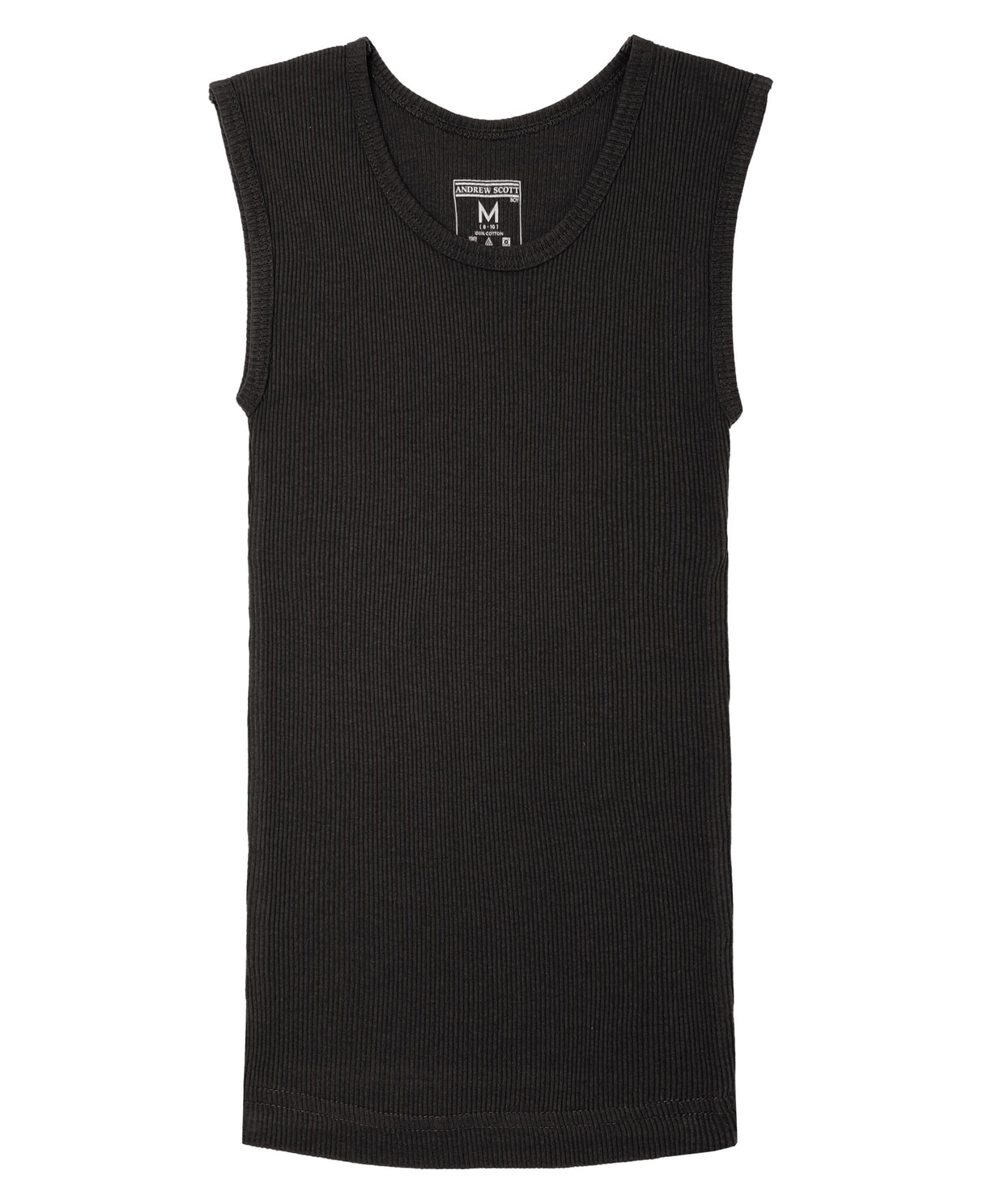 Boy's Muscle Tank Top, Cotton, Color Sleeveless Crew Neck Undershirts