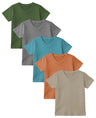 Boys Long Sleeve Cotton Base Layer Stretch Performace V-Neck Tops