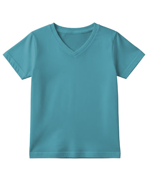Boys Long Sleeve Cotton Base Layer Stretch Performace V-Neck Tops