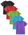 Boys Long Sleeve Cotton Base Layer Stretch Performace V-Neck Tops
