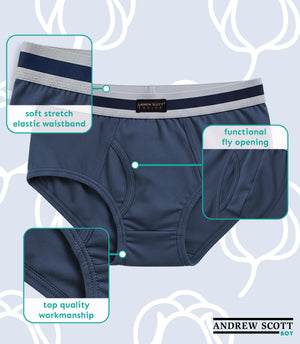 Cotton Underwear Briefs for Toddlers and Big Boys