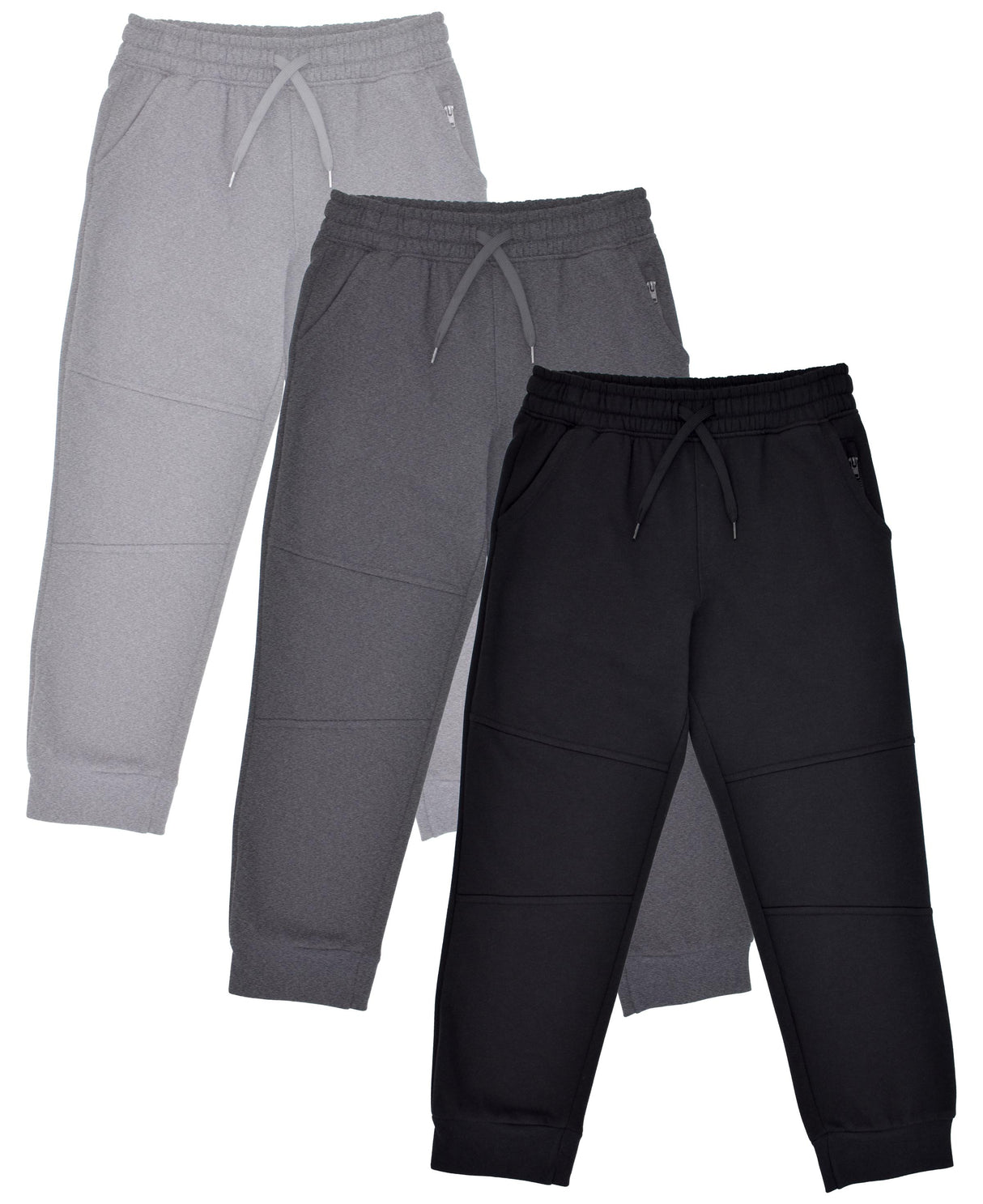 Boys Fleece Joggers Pants, Athletic Loose-fit Kids Sweatpants for Sports
