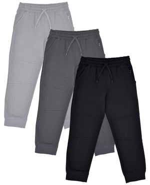 Boys Fleece Joggers Pants, Athletic Loose-fit Kids Sweatpants for Sports