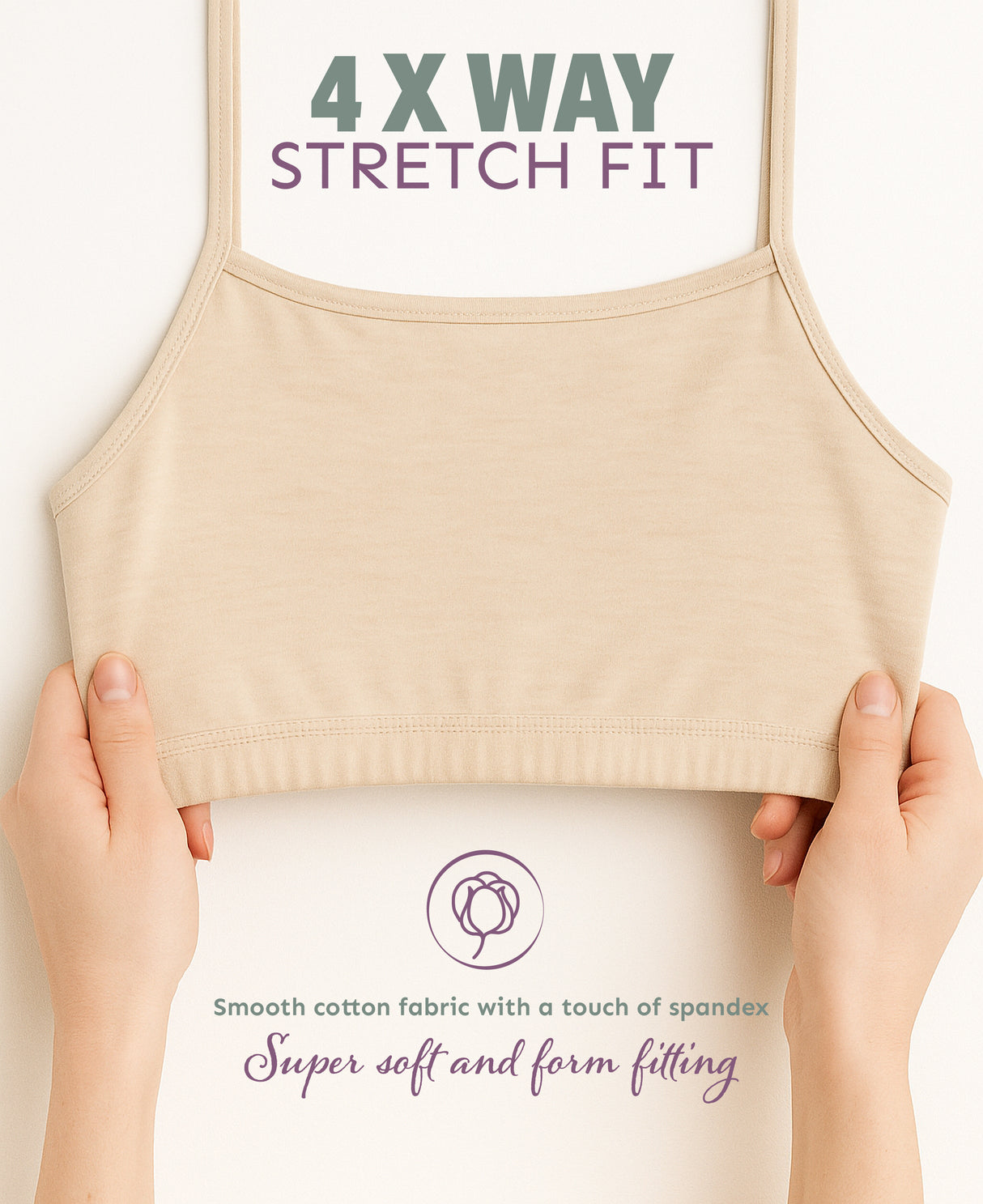 Girls Cotton Stretch Cropped Cami Training Bra