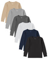 Girls Long Sleeve Performance Tops, All Season Natural Cotton Stretch Color T Shirts