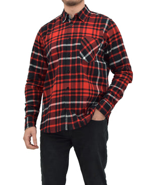 Men's Button Down Regular Fit Long Sleeve Plaid Flannel Casual Shirts