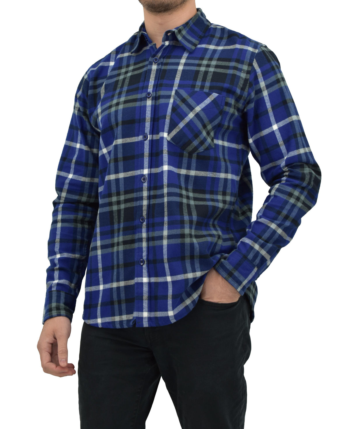 Men's Button Down Regular Fit Long Sleeve Plaid Flannel Casual Shirts