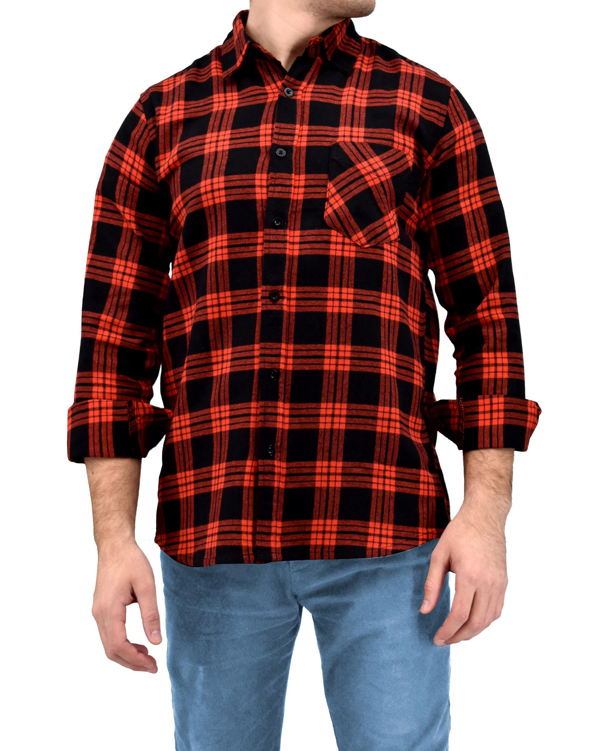 Men's Button Down Regular Fit Long Sleeve Plaid Flannel Casual Shirts