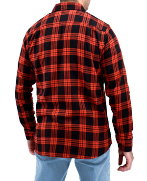 Men's Button Down Regular Fit Long Sleeve Plaid Flannel Casual Shirts