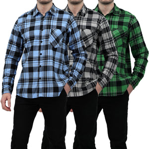 Men's Button Down Regular Fit Long Sleeve Plaid Flannel Casual Shirts