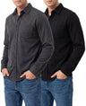 Men's French Terry Button Down Long Sleeve Shirts