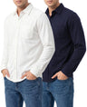 Men's French Terry Button Down Long Sleeve Shirts