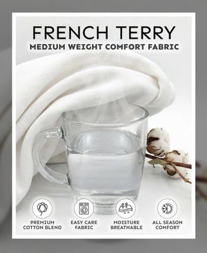 Men's French Terry Button Down Long Sleeve Shirts