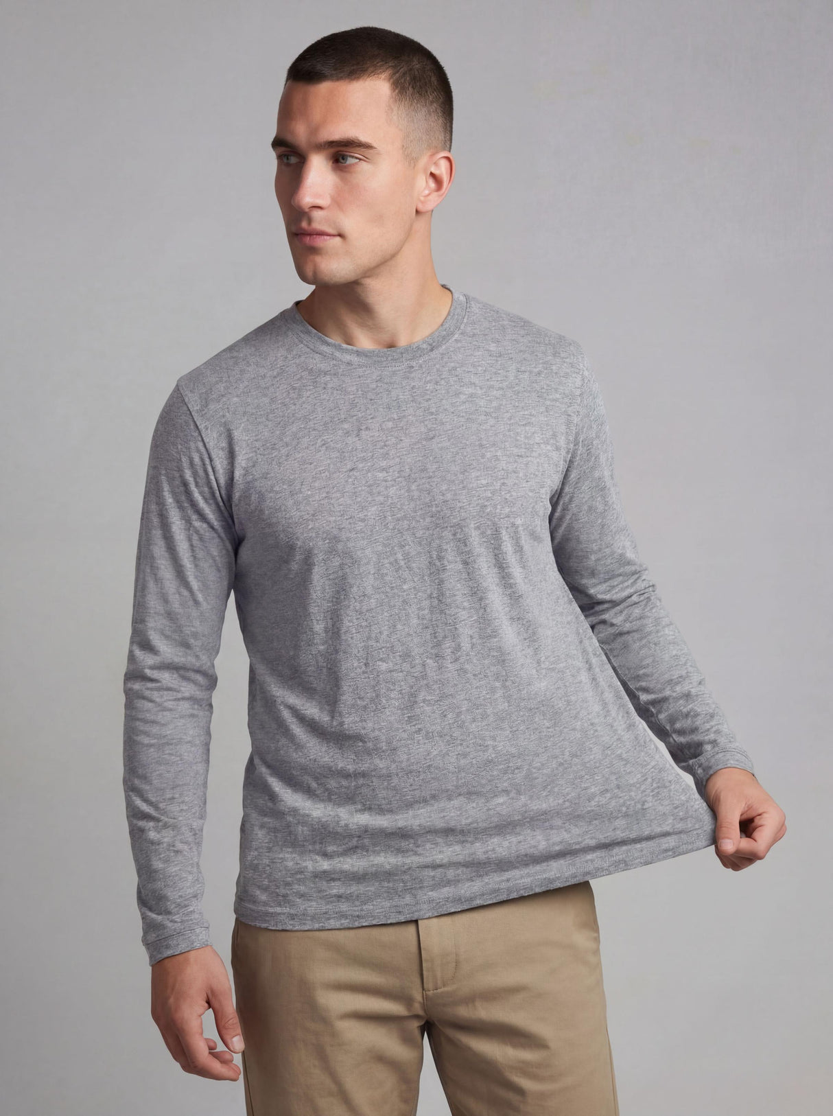 Men's Midweight Cotton Long-Sleeve Crewneck