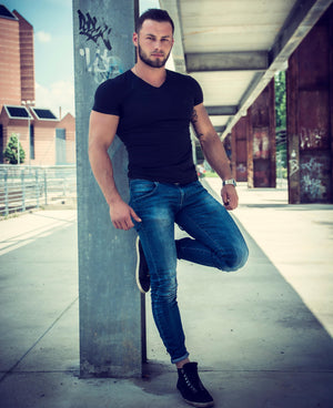 Men's V-Neck Short Sleeve Undershirts