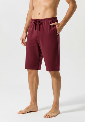 Men's Soft & Light Cotton Drawstring Yoga Lounge & Sleep Jam Shorts/Jersey Shorts with Pockets (3 Pack)