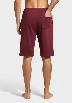 Men's Soft & Light Cotton Drawstring Yoga Lounge & Sleep Jam Shorts/Jersey Shorts with Pockets (3 Pack)