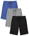 Men's Soft & Light Cotton Drawstring Yoga Lounge & Sleep Jam Shorts/Jersey Shorts with Pockets (3 Pack)