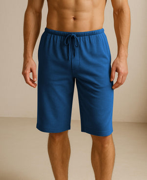 Men's Soft & Light Cotton Drawstring Yoga Lounge & Sleep Jam Shorts/Jersey Shorts with Pockets (3 Pack)