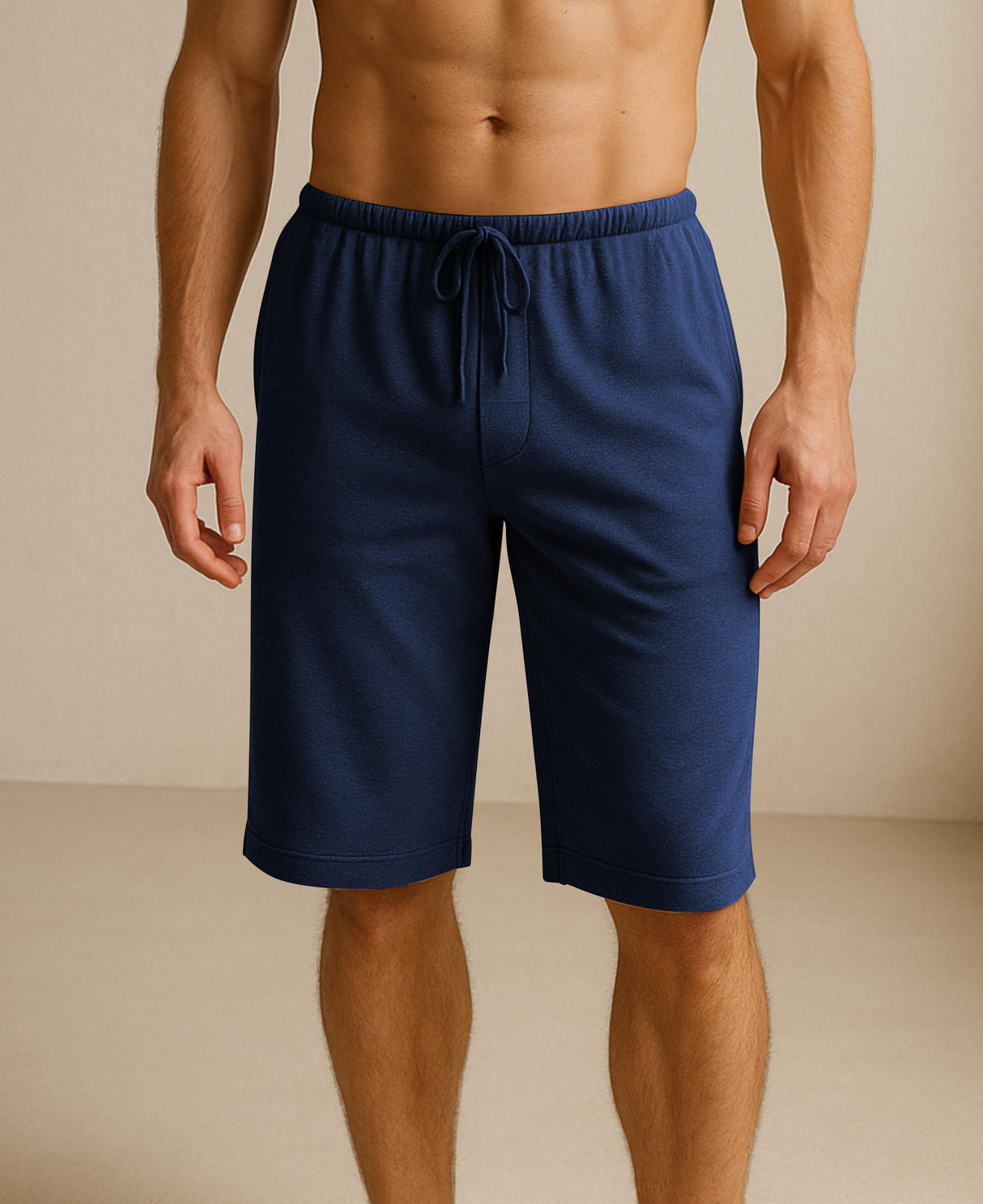 Men's Soft & Light Cotton Drawstring Yoga Lounge & Sleep Jam Shorts/Jersey Shorts with Pockets (3 Pack)