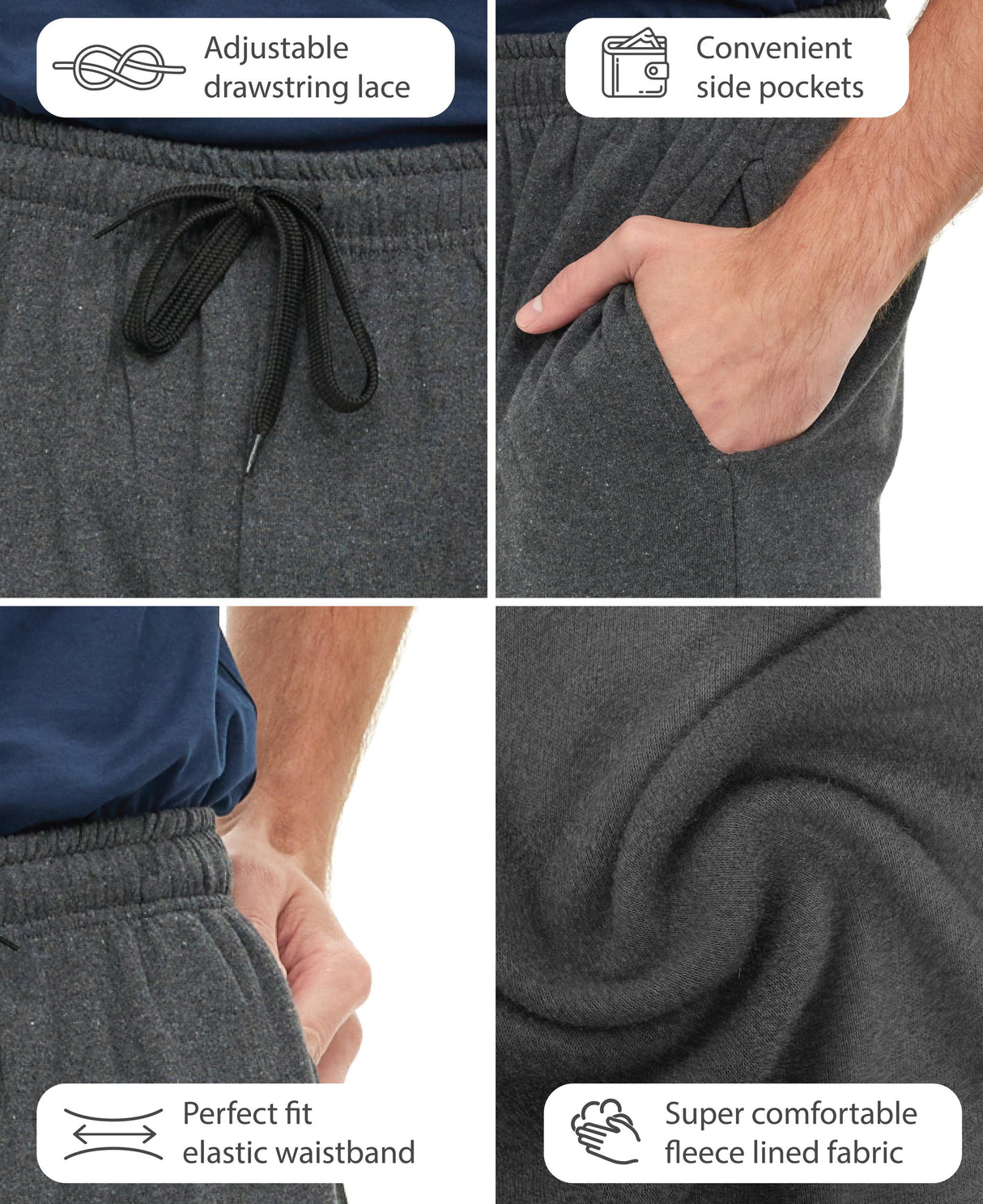 Mens Cotton Knit Athletic Gym Shorts