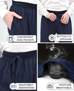 Men's Lounge Pants, Soft & Light Cotton, Drawstring Yoga Lounge & Sleep PJ Pants