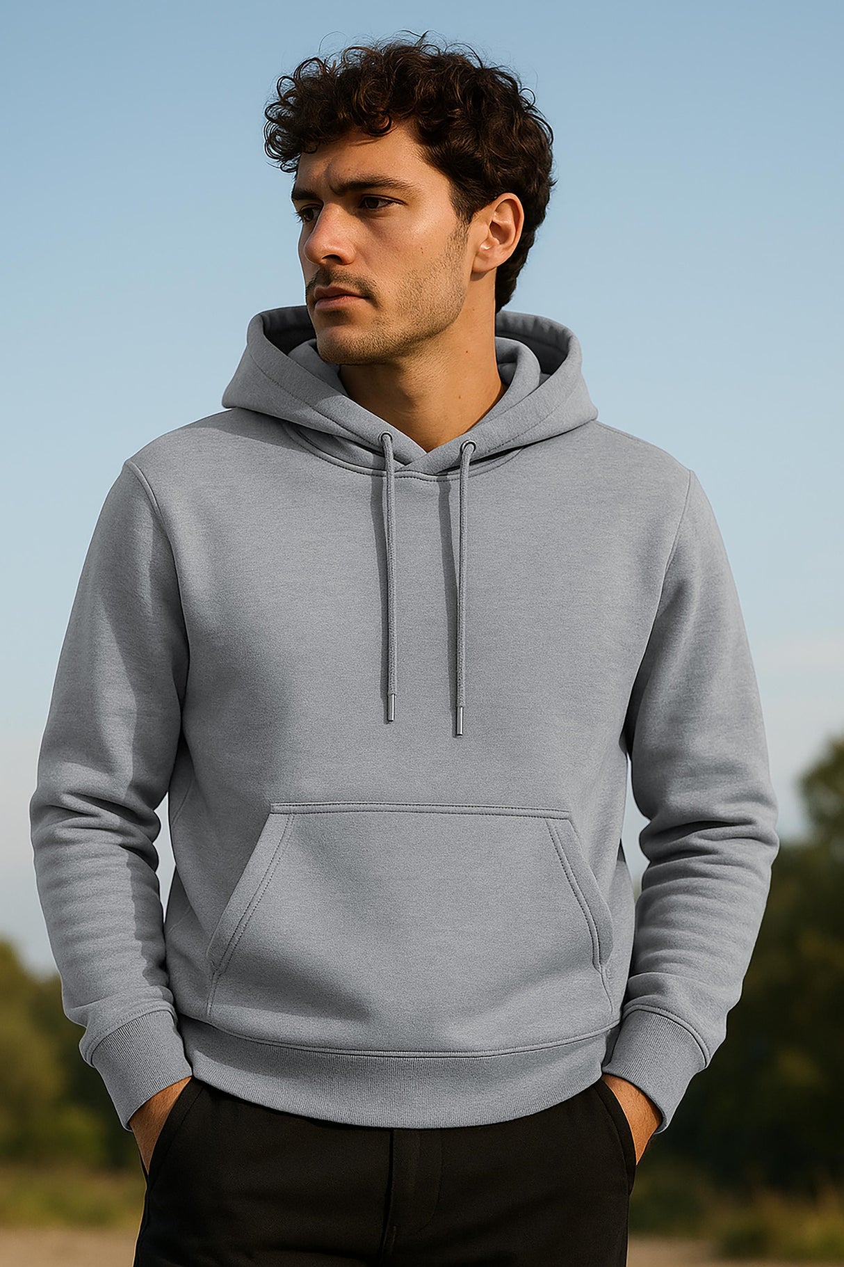 Men's Cotton Hoodie, Soft Midweight Fleece, Pullover Hooded Sweatshirt