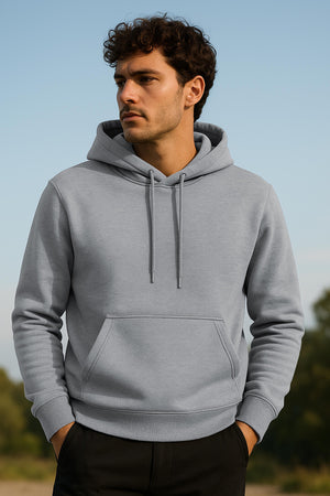 Men's Cotton Hoodie, Soft Midweight Fleece, Pullover Hooded Sweatshirt