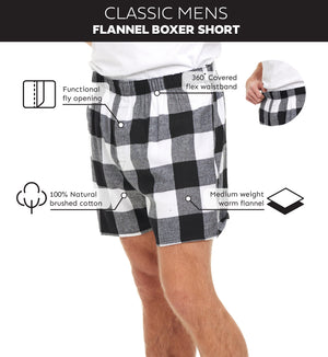 Men's Cotton Flannel Super-Soft Woven Boxer Shorts