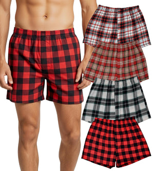 Men's Cotton Flannel Super-Soft Woven Boxer Shorts